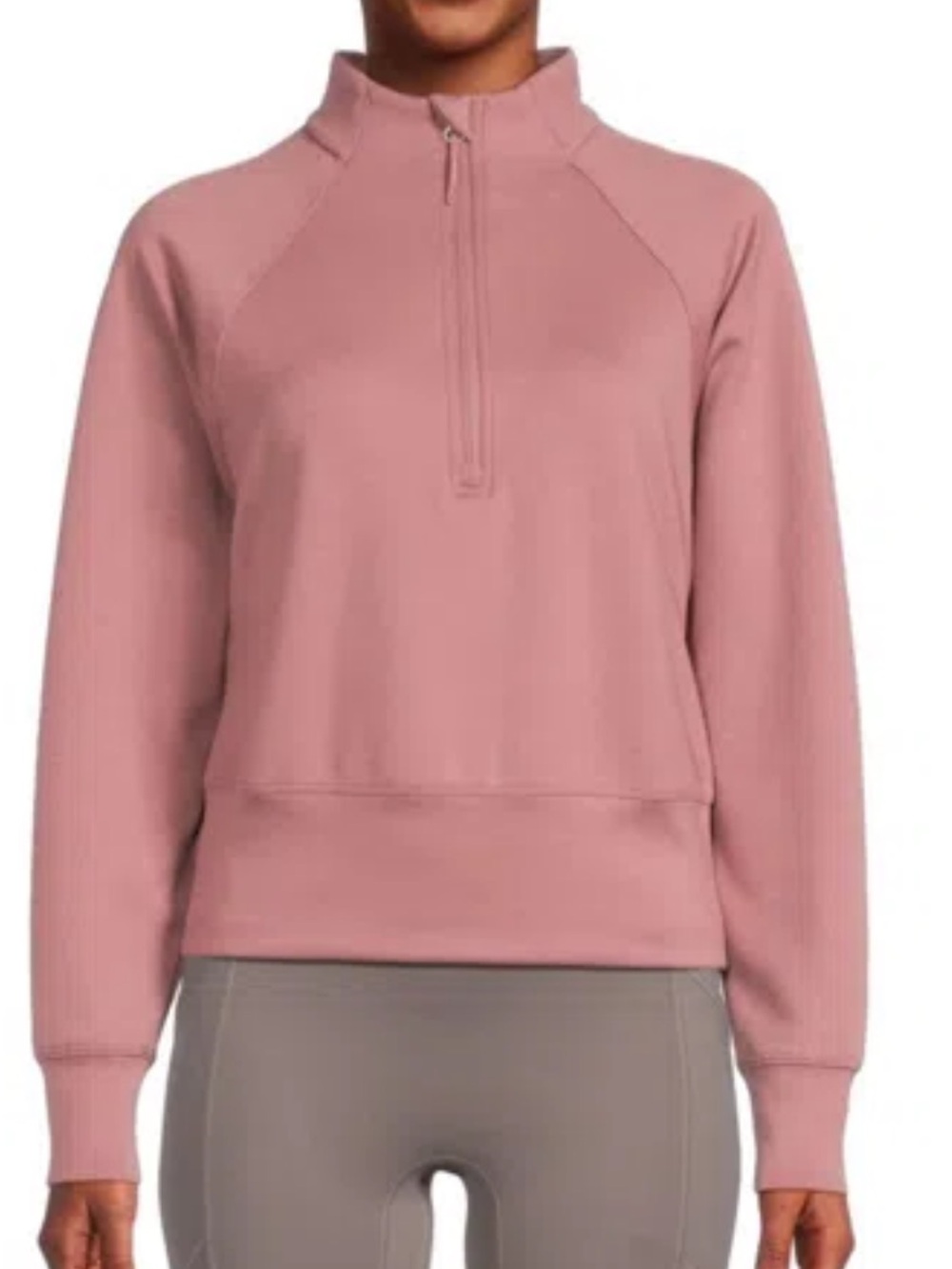 Kyodan Half-Zip scuba Pullover Sweatshirt dusty rose pink size medium